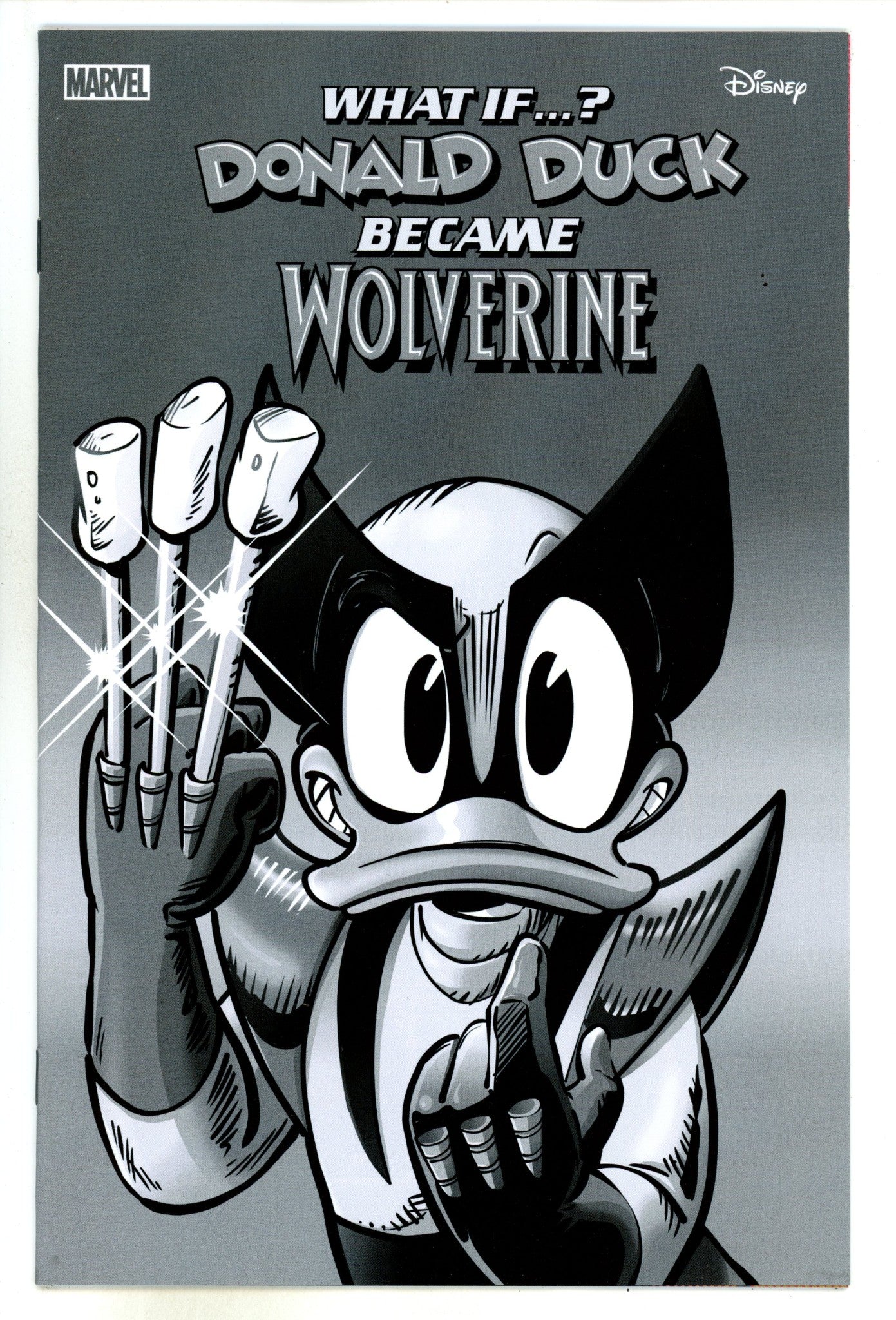 What If...? Donald Duck Became Wolverine 1 VF/NM (9.0) (2024) Perissinotto B&W Homage Incentive Variant 