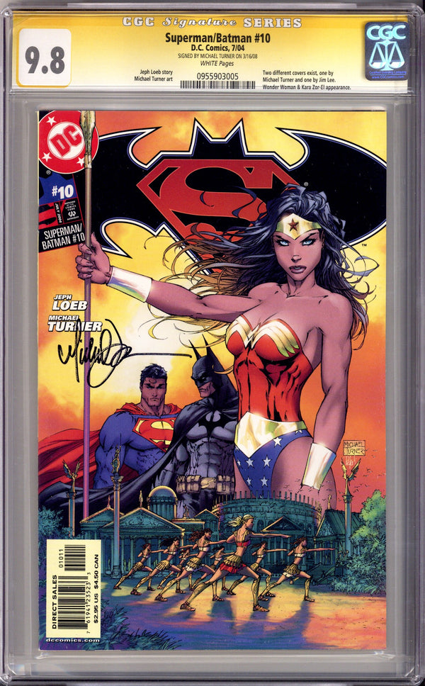Superman / Batman 10 CGC 9.8 (NM/M) (2004) Signed x1 Cover Michael Turner