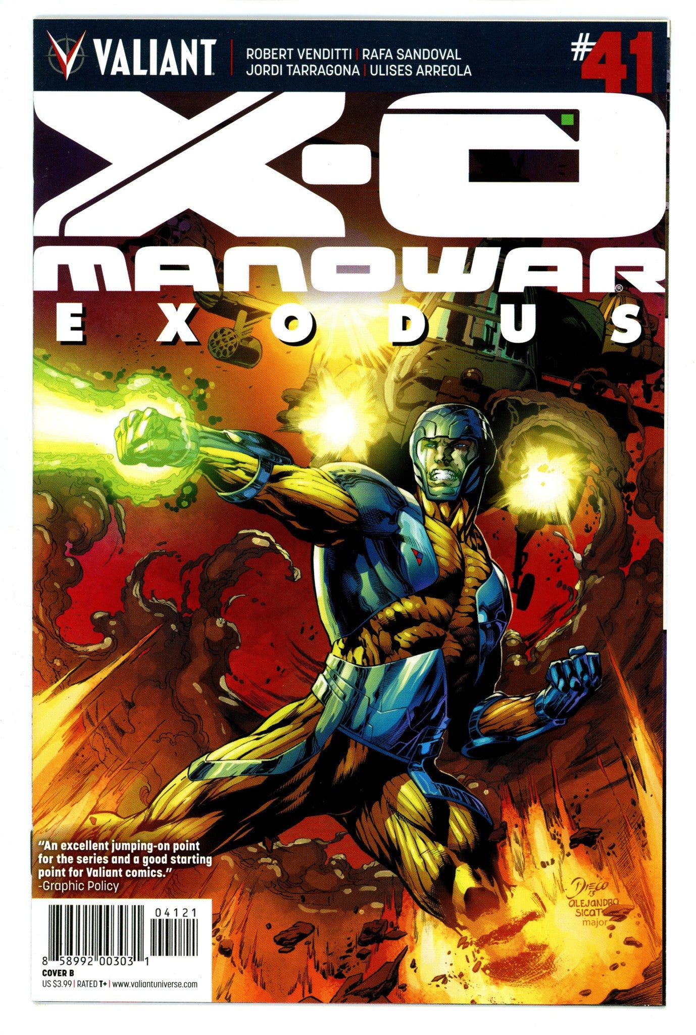 X-O Manowar Vol 3 41 High Grade (2015) Bernard Variant 