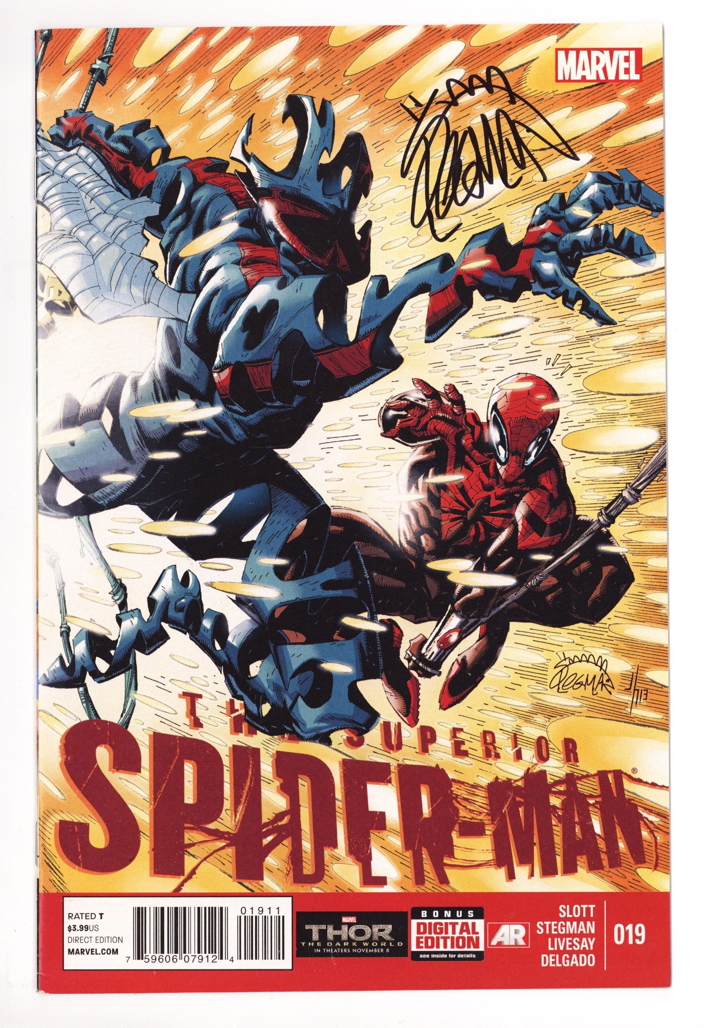 Superior Spider-Man Vol 1 19  Mid Grade   (2013)        Signed x1 Cover Ryan Stegman 