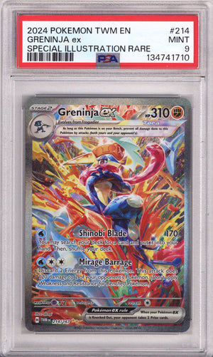 Pokemon Twilight Masquerade Greninja Ex Special Illustration Rare PSA Mint 9 (2024)