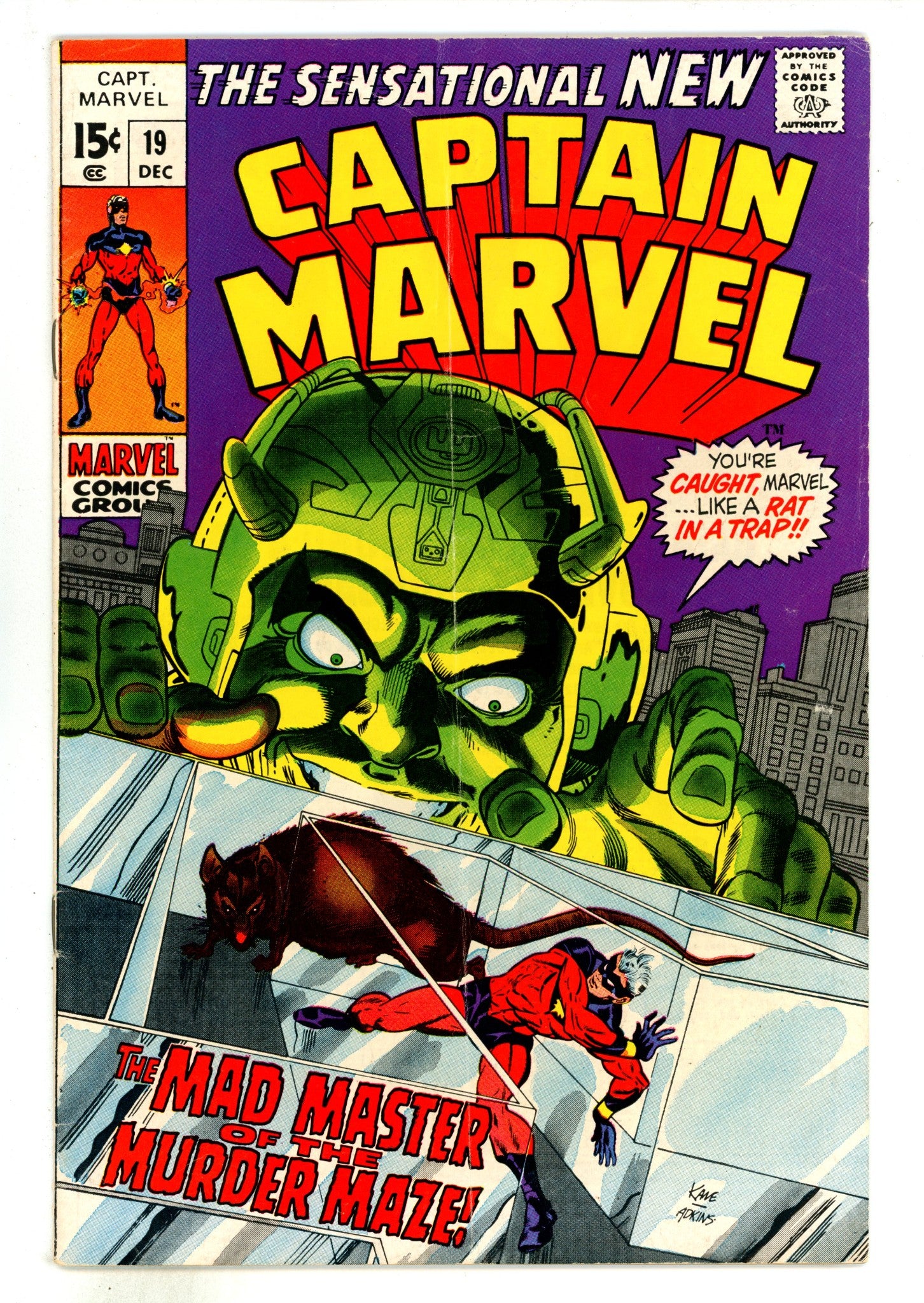 Captain Marvel Vol 1 19 VG- (3.5) (1969) 