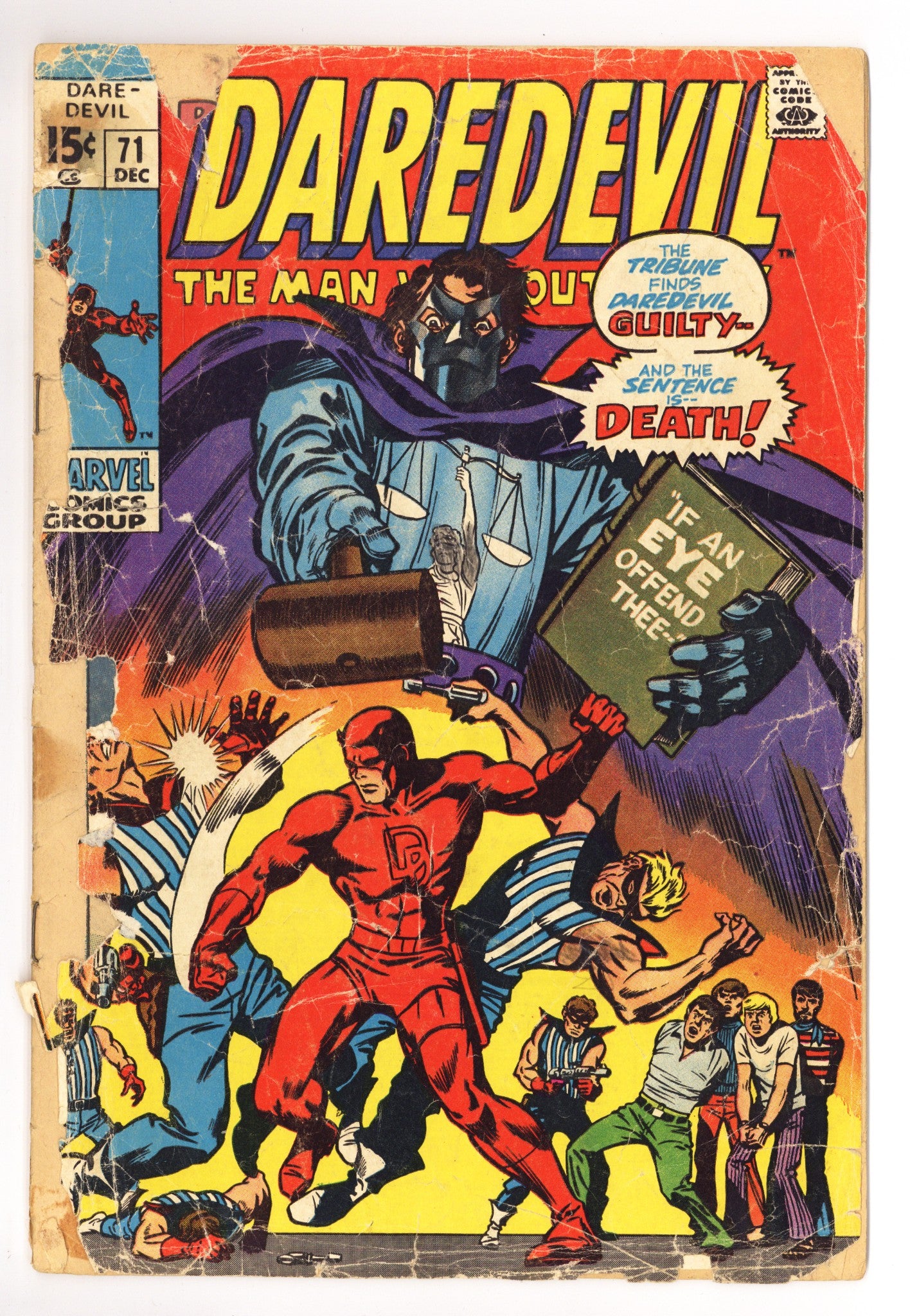 Daredevil Vol 1 71 PR (0.5) Back Cover Missing (1970) 