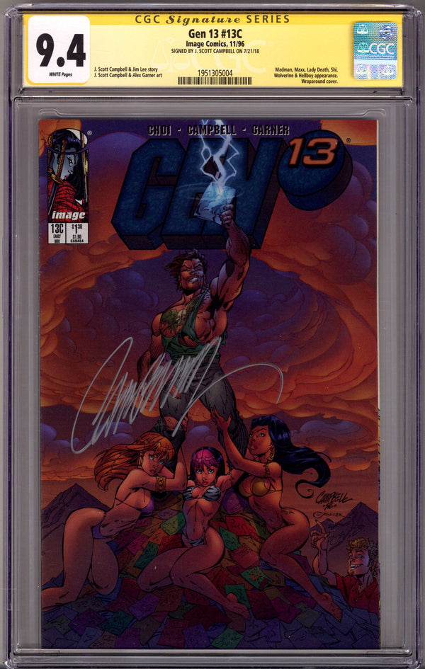 Gen 13 Vol 2 13C CGC 9.4 (NM) (1996) Campbell Variant Signed x1 Cover J. Scott Campbell