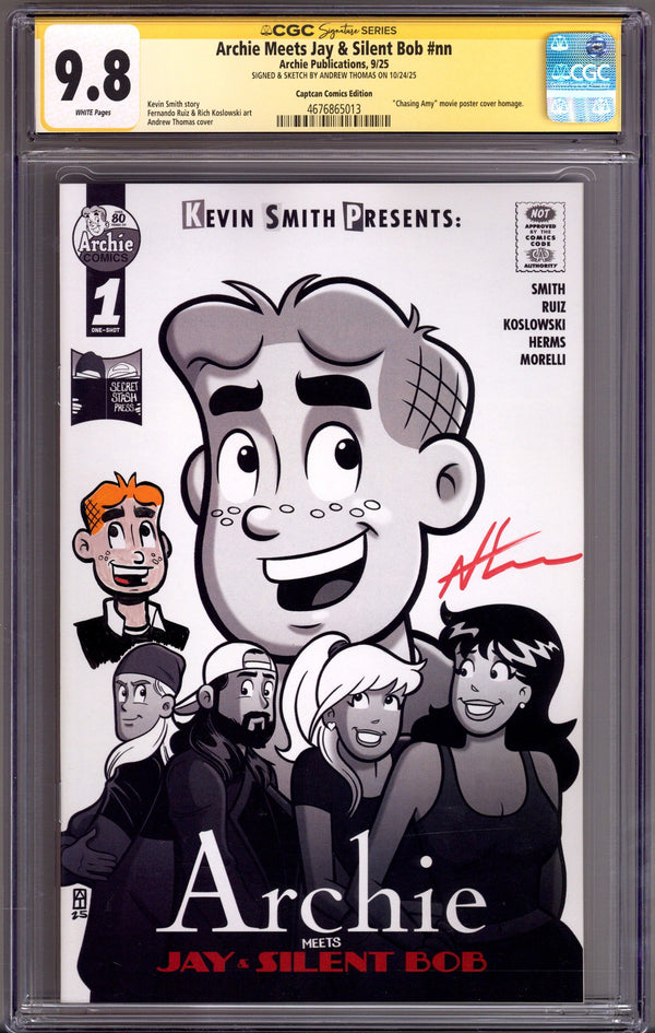 Archie Meets Jay & Silent Bob [nn] CGC 9.8 (NM/M) (2025) Thomas Exclusive Variant Signed / Remarked x1 Cover Andrew Thomas