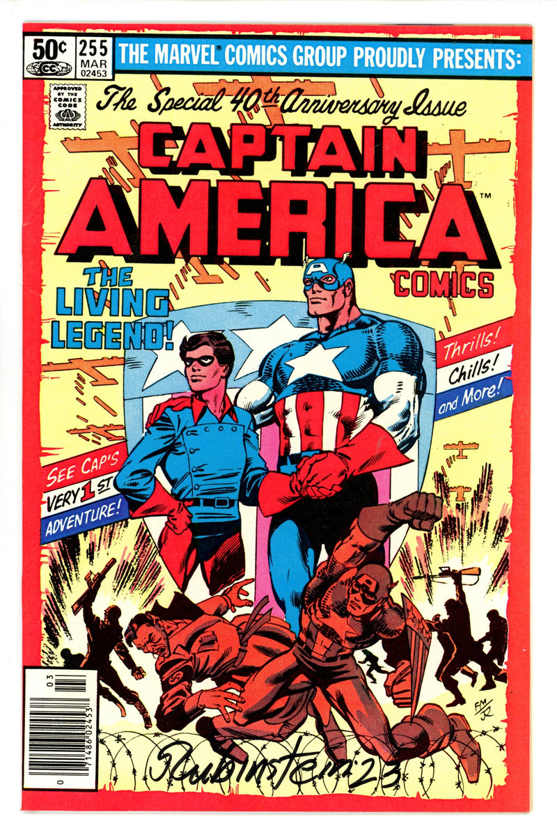 Captain America Vol 1 255 Newsstand VF+ Signed Joe Rubinstein (1981)