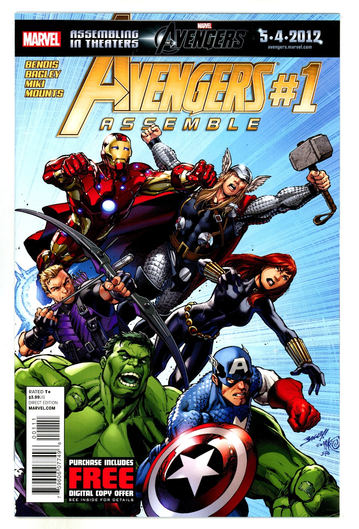 Avengers Assemble Vol 2 1  High Grade  (2012)  