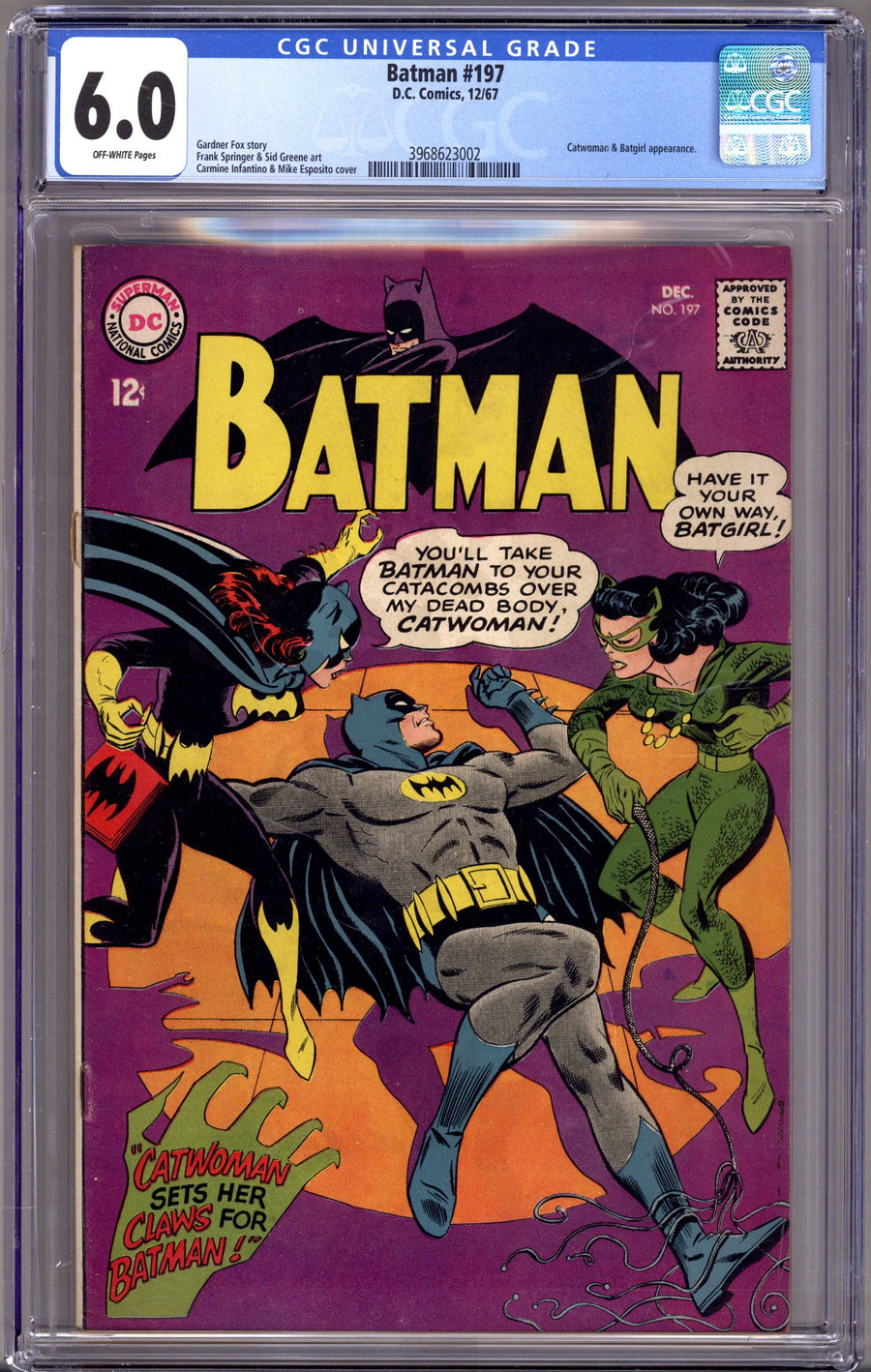Batman Vol 1 197 CGC 6.0 (FN)   (1967)        