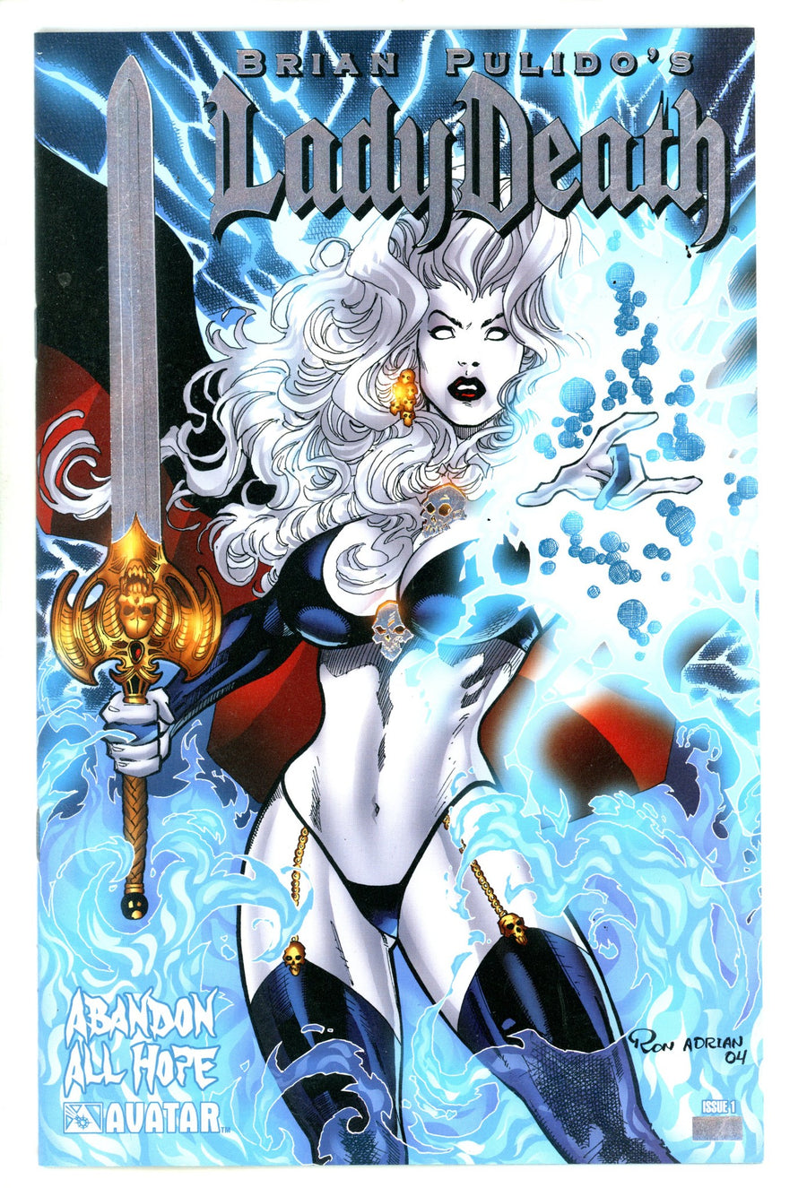 Brian Pulido's Lady Death: Abandon All Hope 1 NM (9.4) (2005) Adrian Silver Foil Variant 