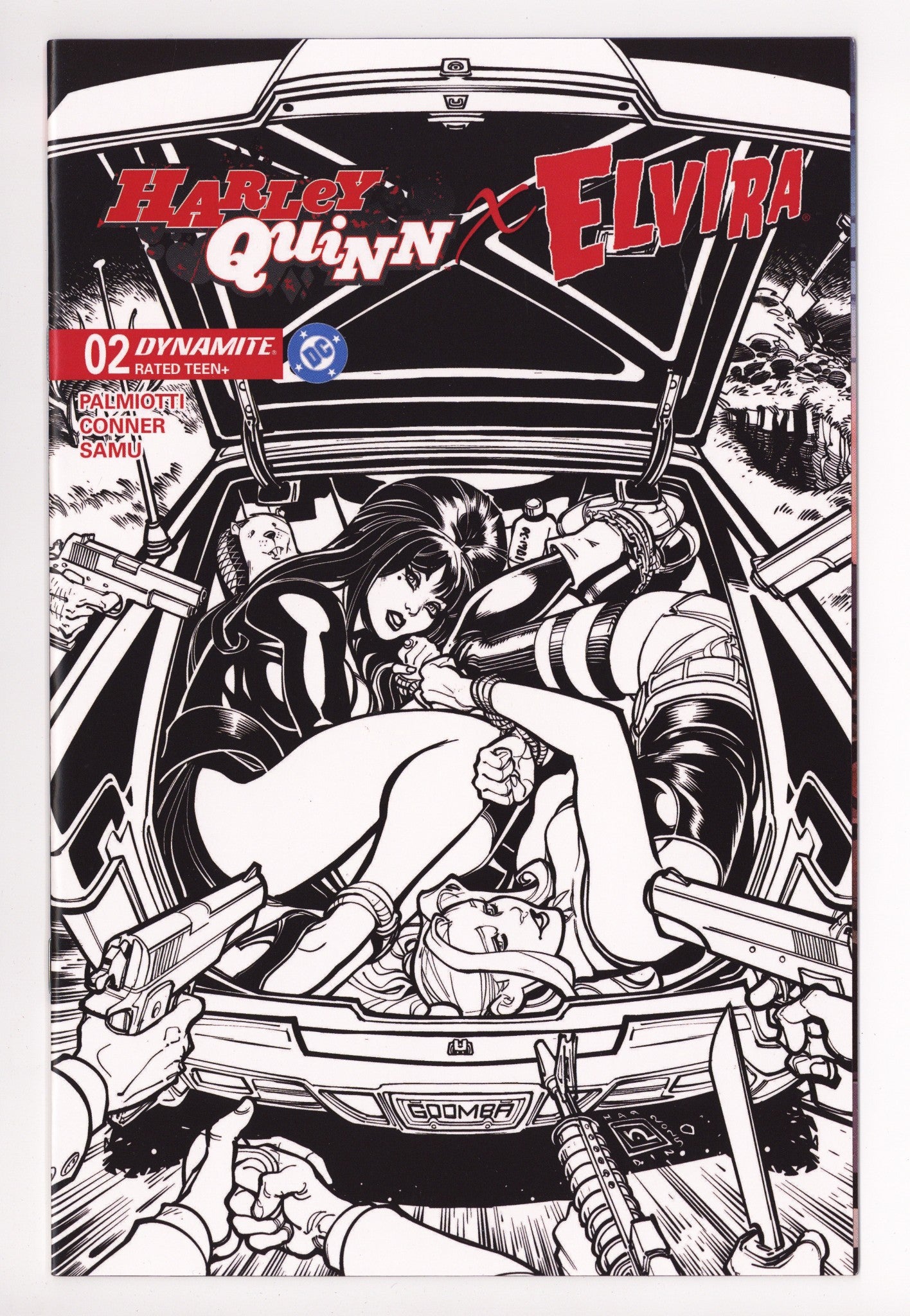 Harley Quinn X Elvira 2 Hardin B&W Incentive (2025)