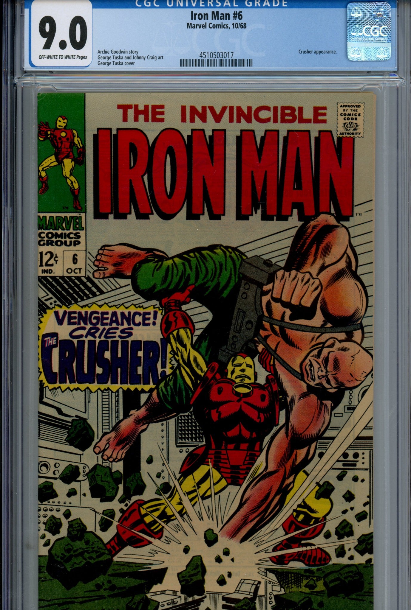Iron Man Vol 1 6 CGC 9.0 (VF/NM) (1968) 