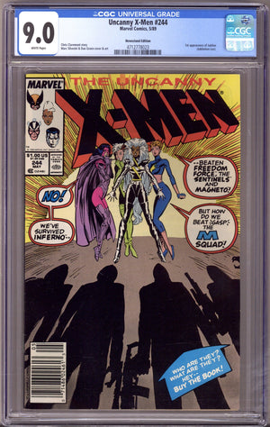 The Uncanny X-Men Vol 1 244 CGC 9.0 (VF/NM) (1989) Newsstand