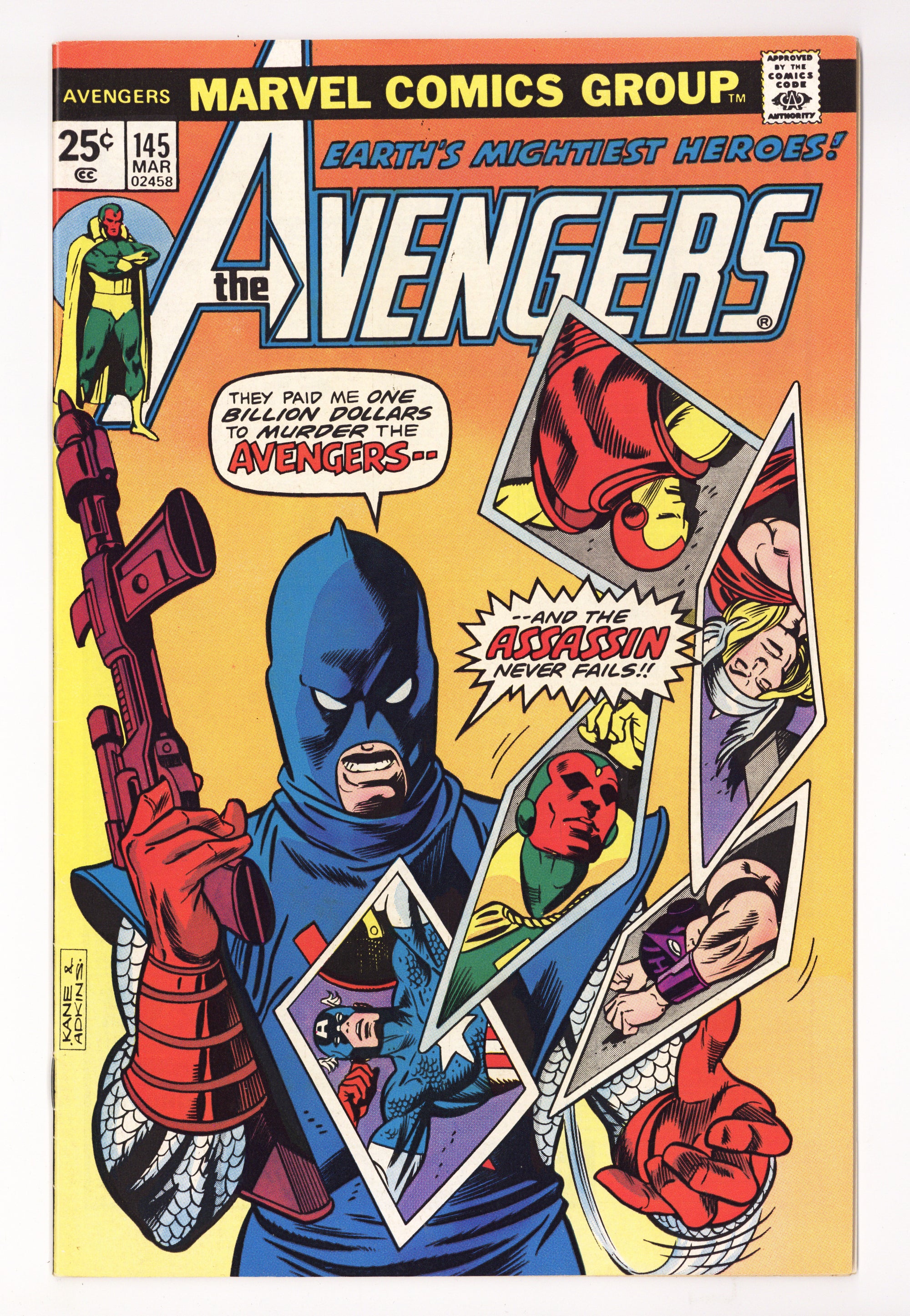 The Avengers Vol 1 145  VF+ (8.5)   (1976)        