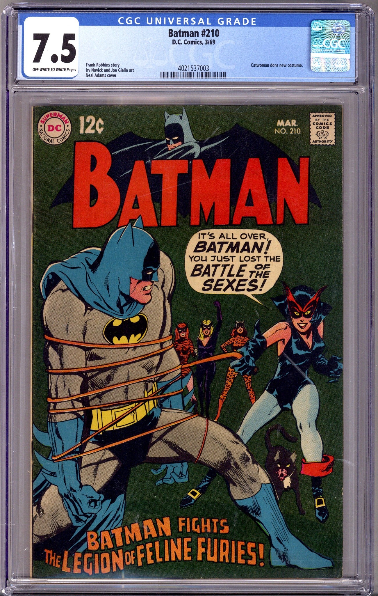 Batman Vol 1 210 CGC 7.5 (VF-)   (1969)        