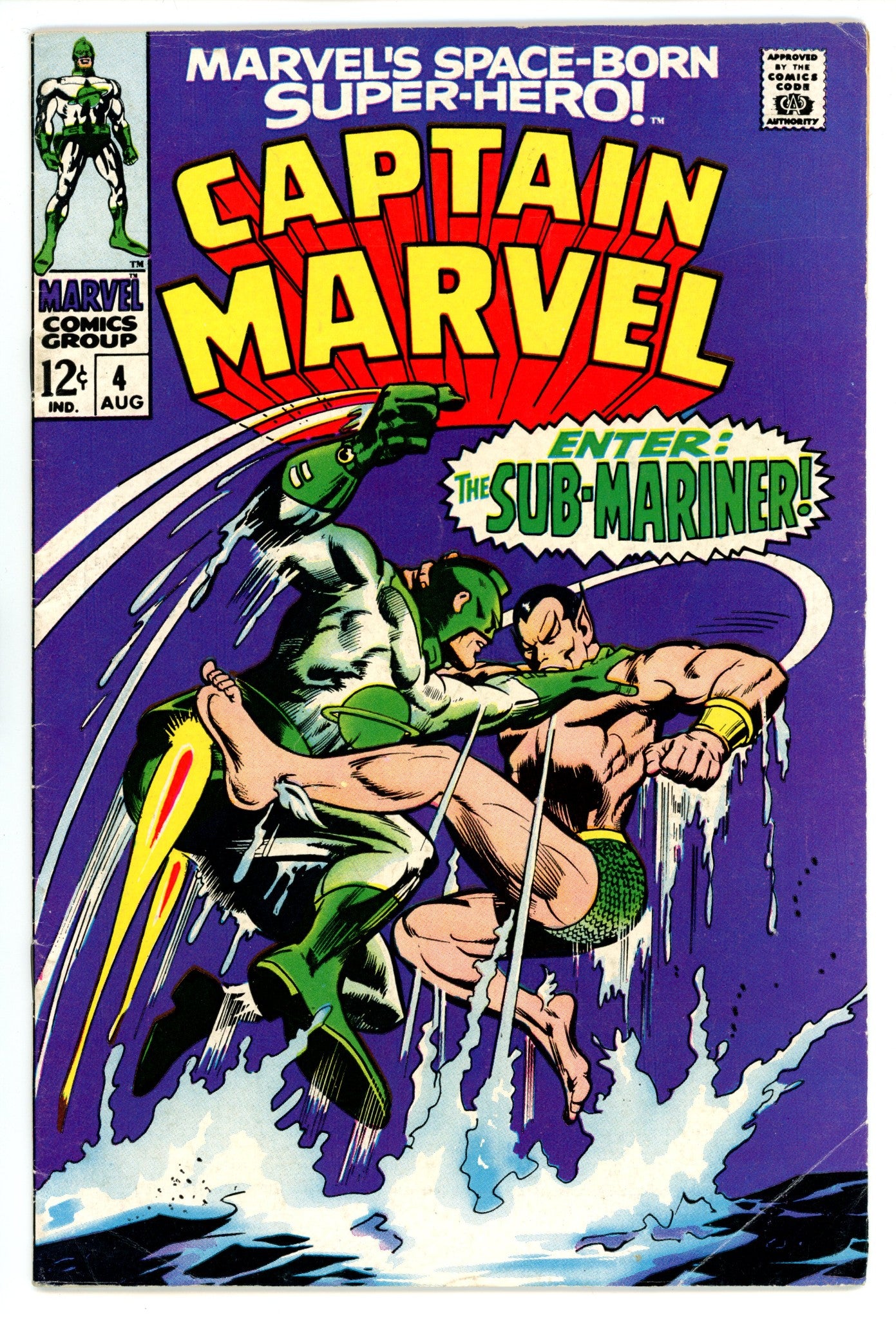 Marvel's Space-Born Superhero! Captain Marvel Vol 1 4 VG/FN (5.0) (1968) 