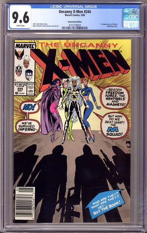 The Uncanny X-Men Vol 1 244 CGC 9.6 (NM+) (1989) Newsstand