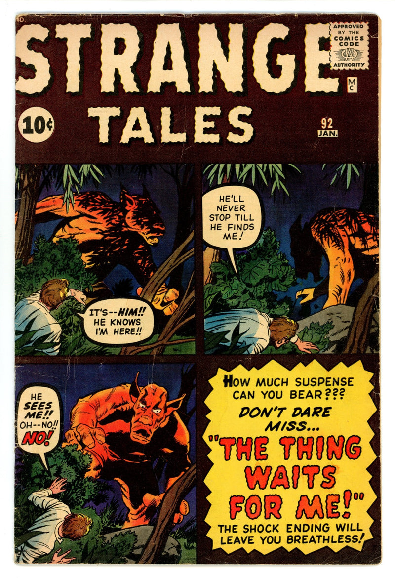 Strange Tales Vol 1 92 VG+ (4.5) (1962) 