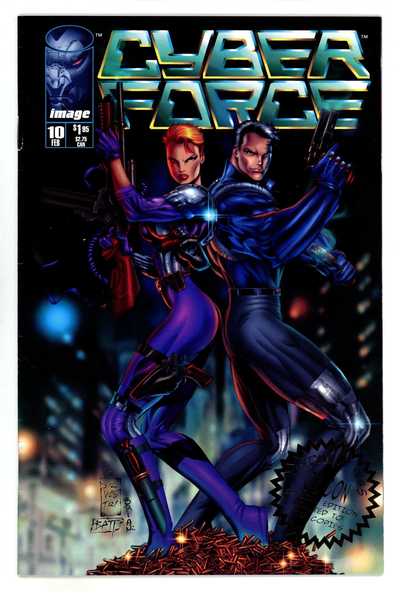 Cyberforce Vol 2 10 VF- (7.5) (1995) Gold Foil Exclusive Variant 