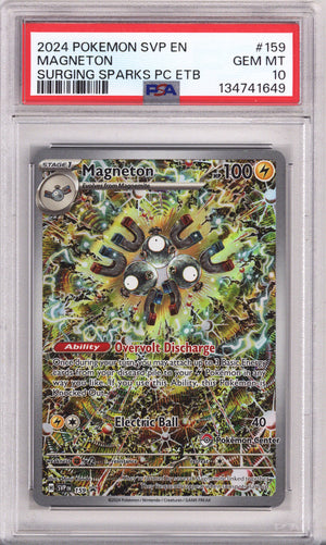 Pokemon Black Star Promo Surging Sparks Pokemon Center Elite Trainer Box Magneton PSA Gem Mint 10 (2024)