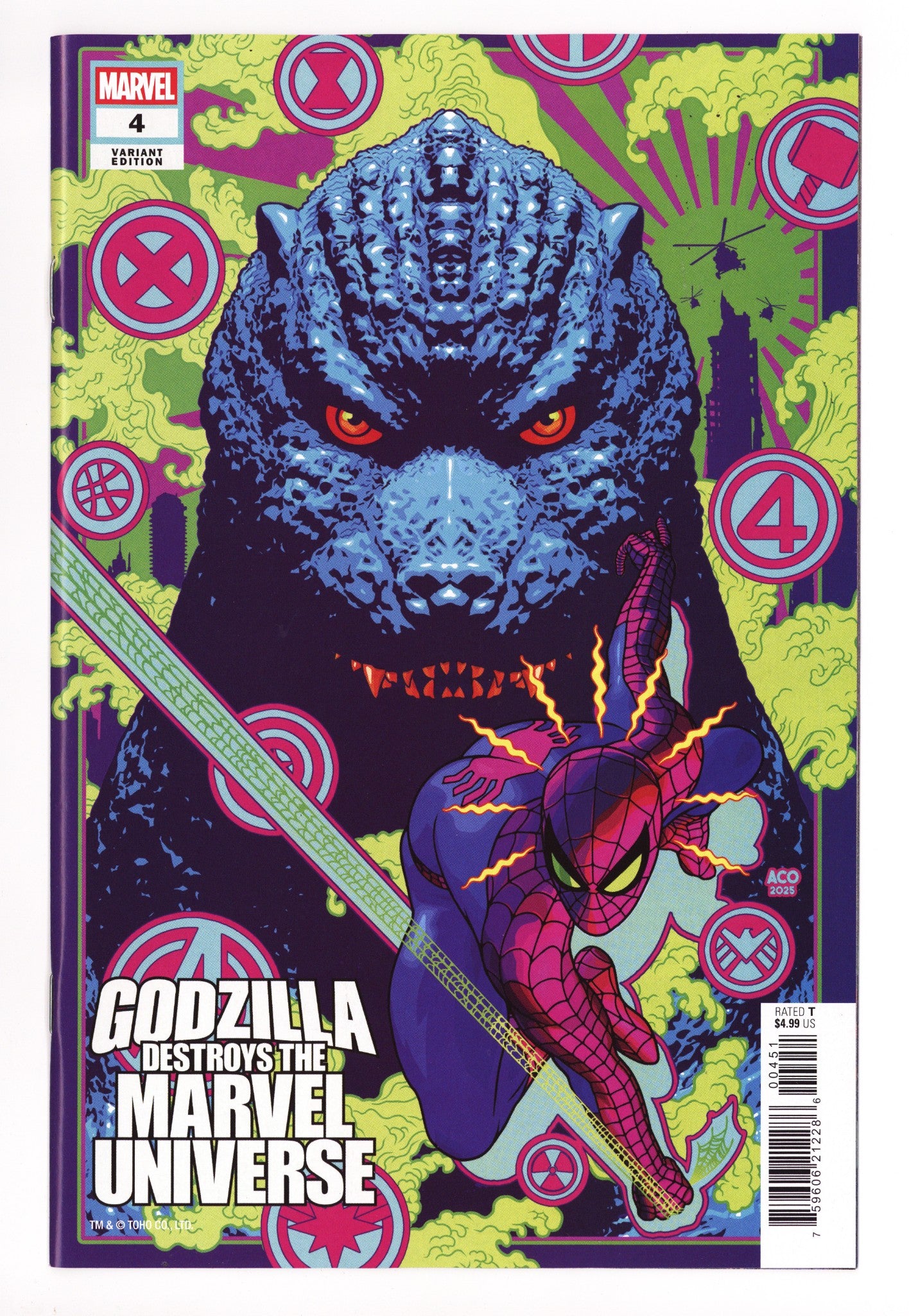 Godzilla Destroys The Marvel Universe  4 Aco  Variant   (2025)