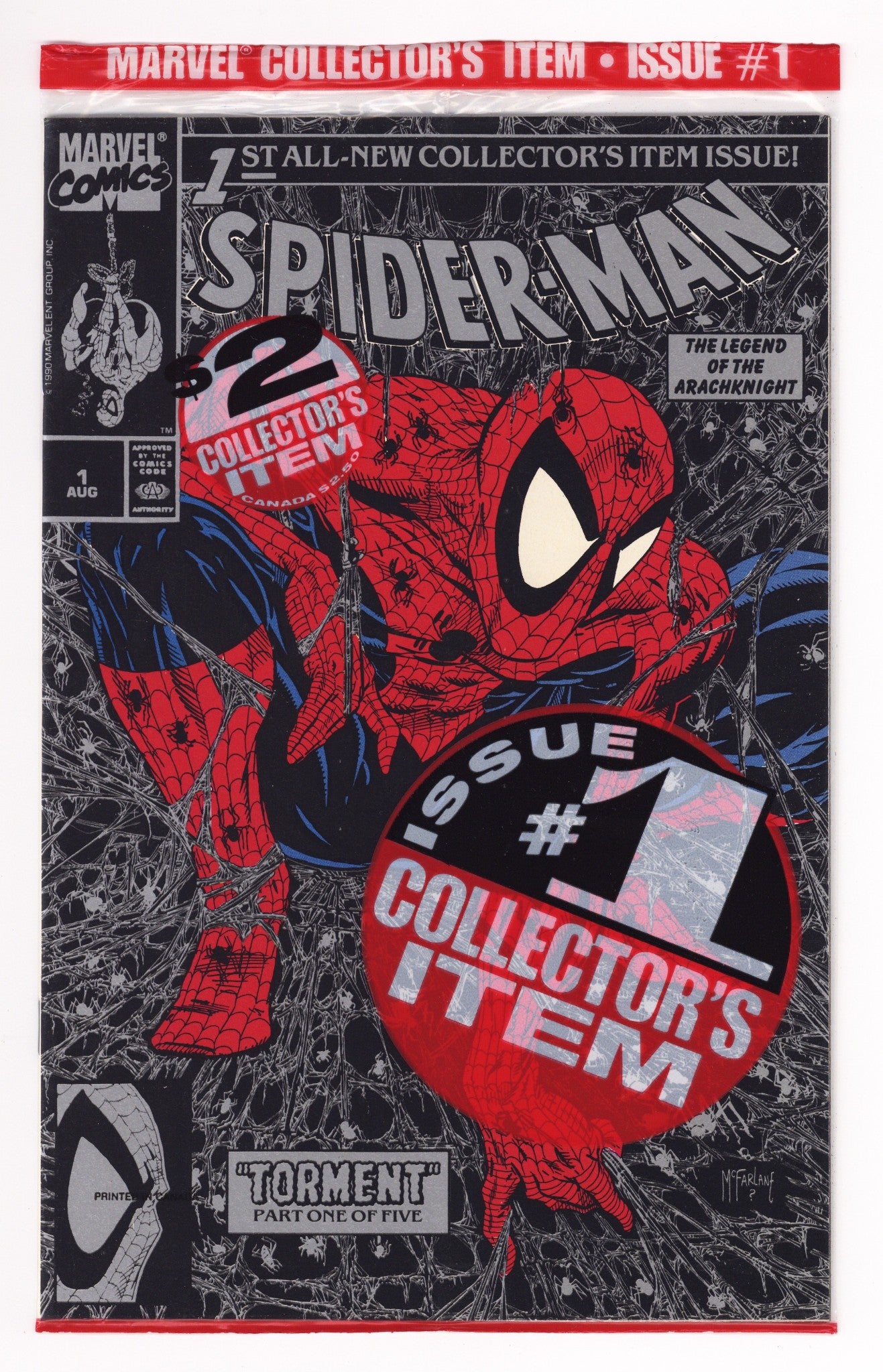 Spider-Man Vol 1 1 New, Sealed (1990) Silver Foil Variant 