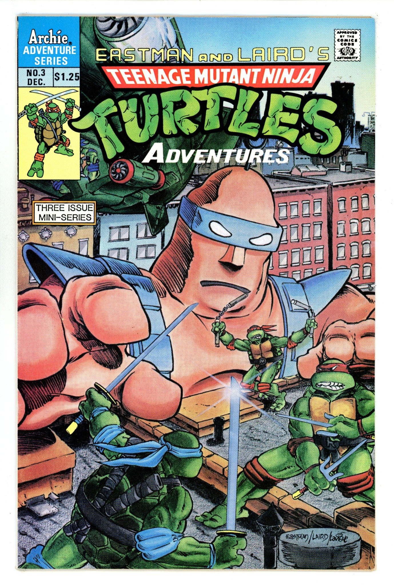 Teenage Mutant Ninja Turtles Adventures Vol 1 3 FN/VF (7.0) (1988) Canadian Price Variant 
