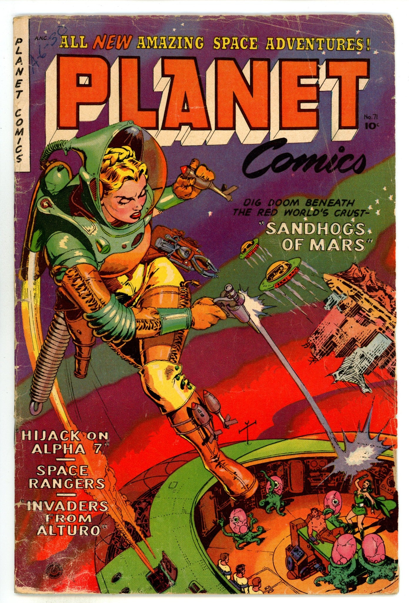 Planet Comics 71 GD/VG (3.0) Interior Cvr Tape, Staples Replaced (1953) 