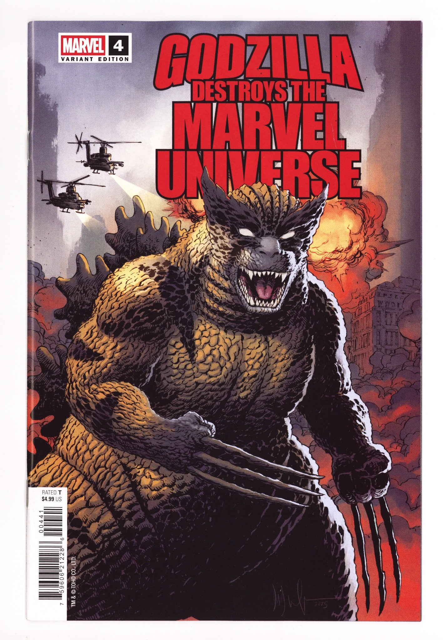 Godzilla Destroys The Marvel Universe  4 Wachter  Variant   (2025)