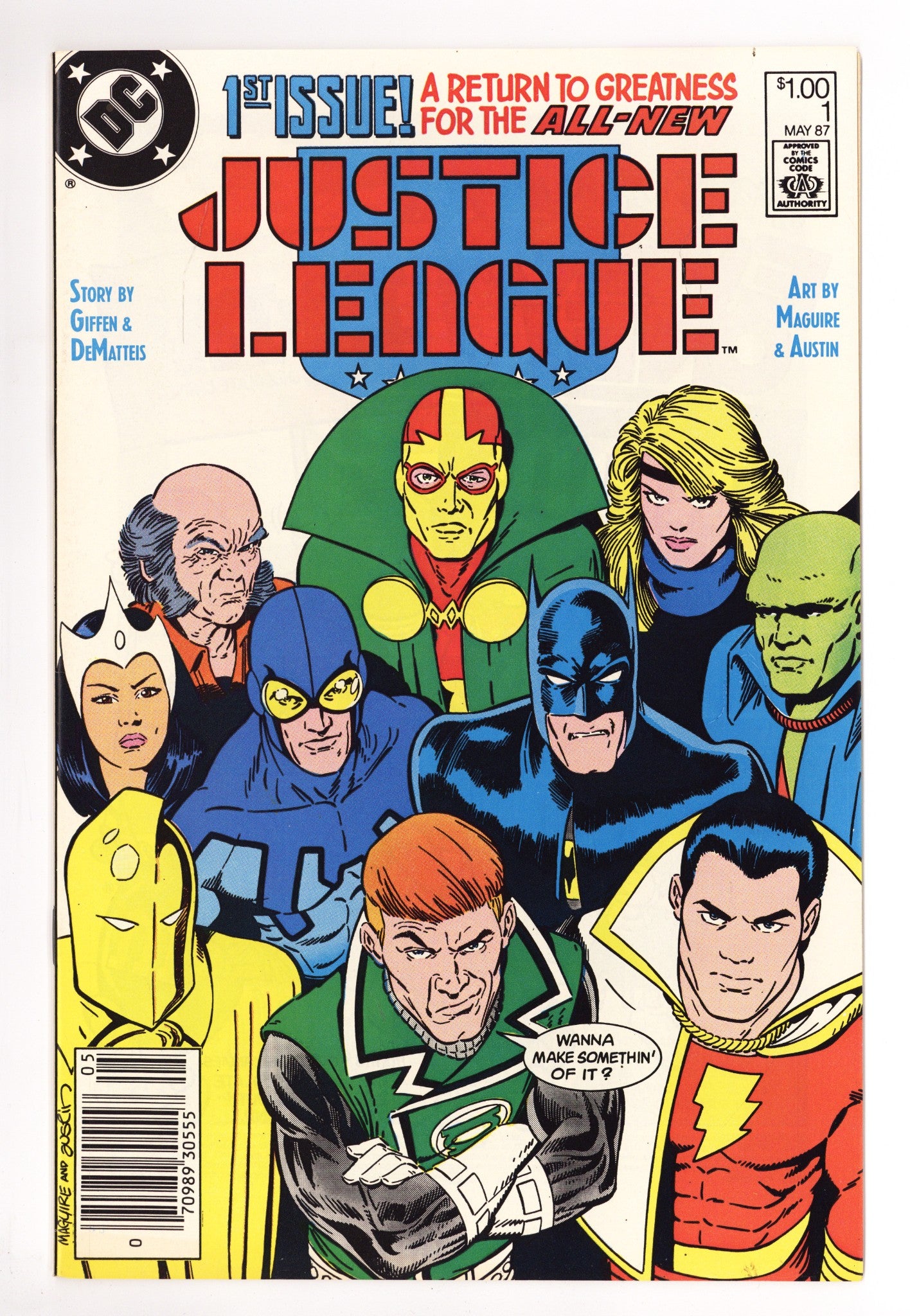 Justice League 1 VF/NM (9.0) (1987) Canadian Price Variant 