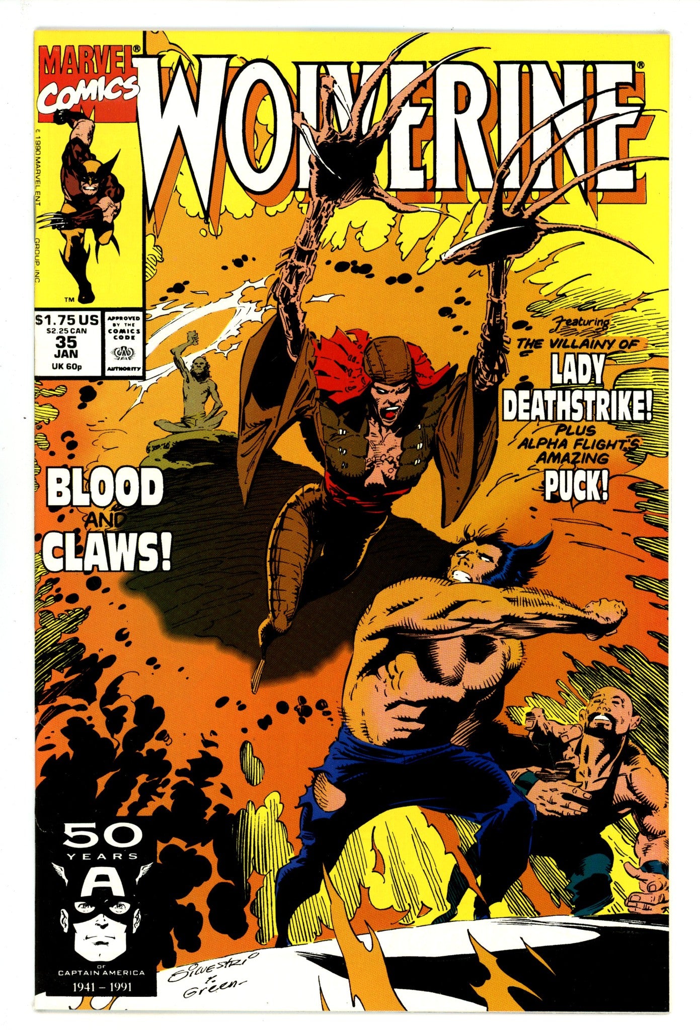 Wolverine Vol 2 35 Mid Grade (1991) 