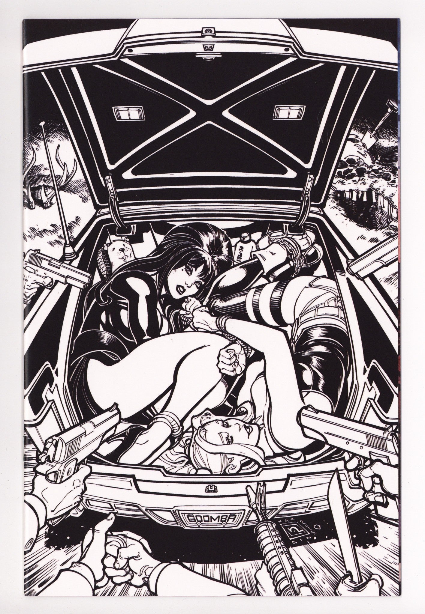 Harley Quinn X Elvira 2 Hardin B&W Virgin Incentive (2025)