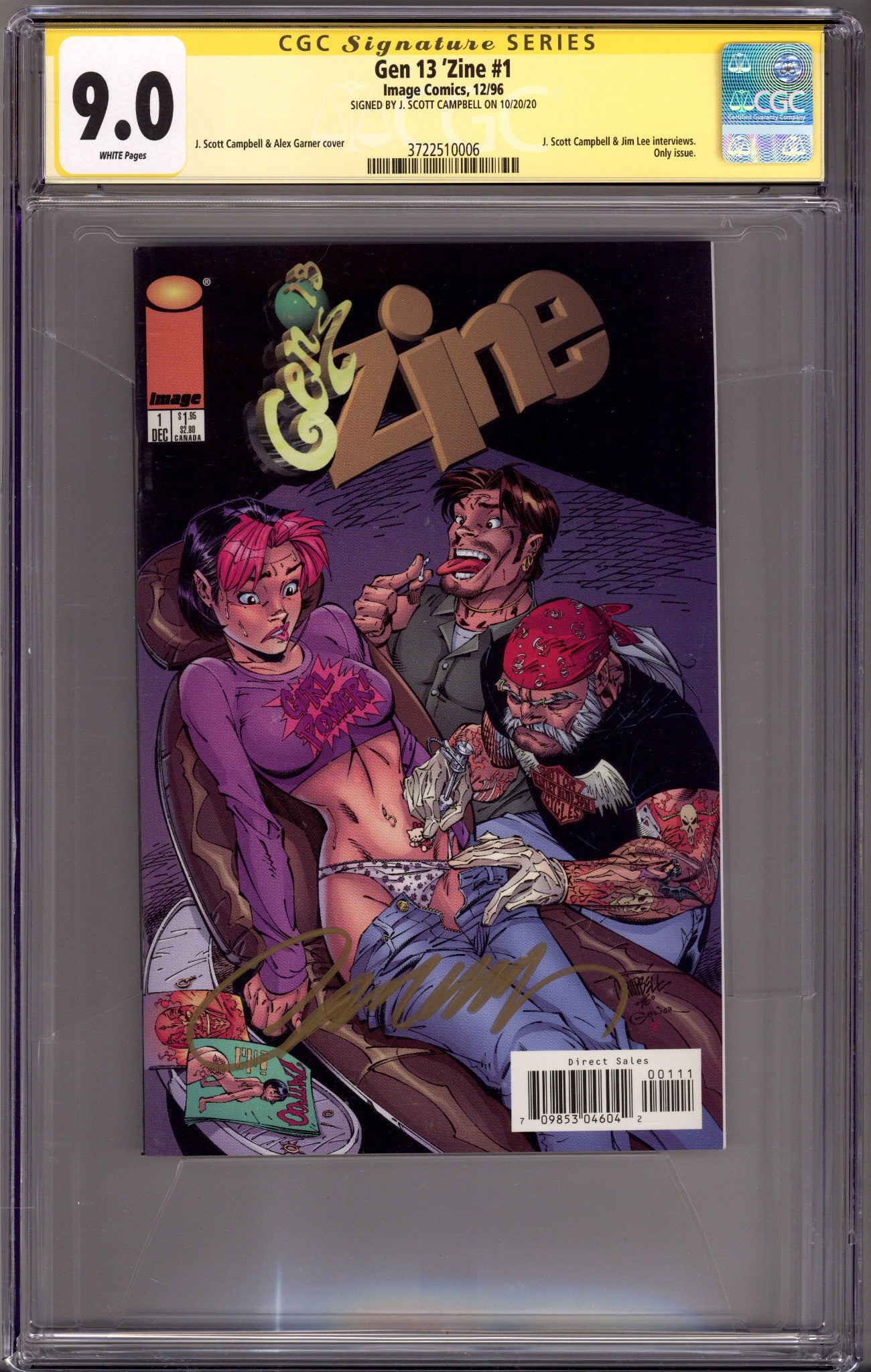 Gen13 Zine [nn] CGC 9.0 (VF/NM) (1996) Signed x1 Cover J. Scott Campbell 