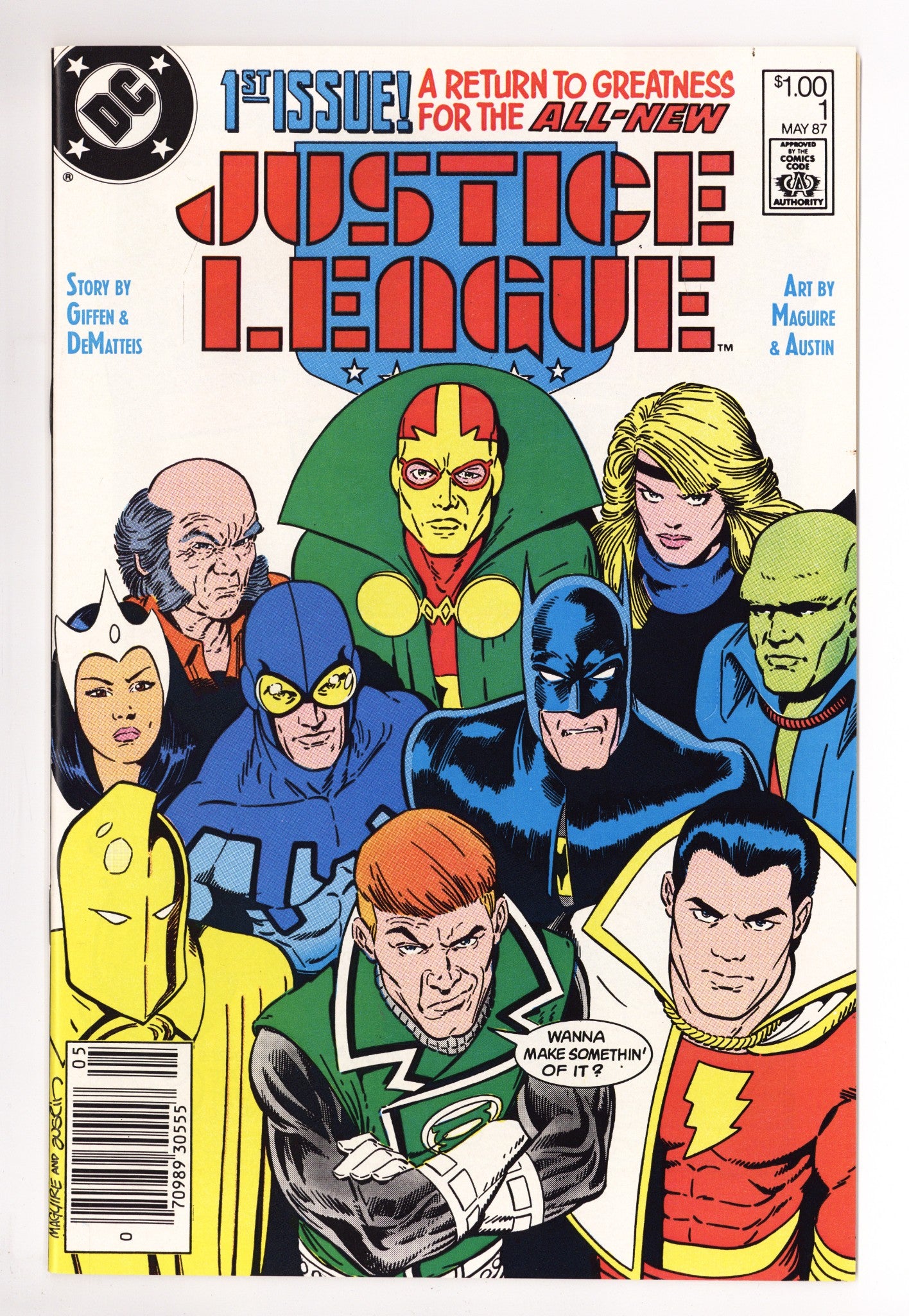 Justice League 1 NM- (9.2) (1987) Canadian Price Variant 