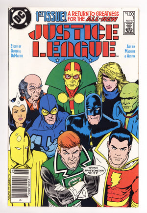 Justice League 1 NM- (9.2) (1987) Canadian Price Variant