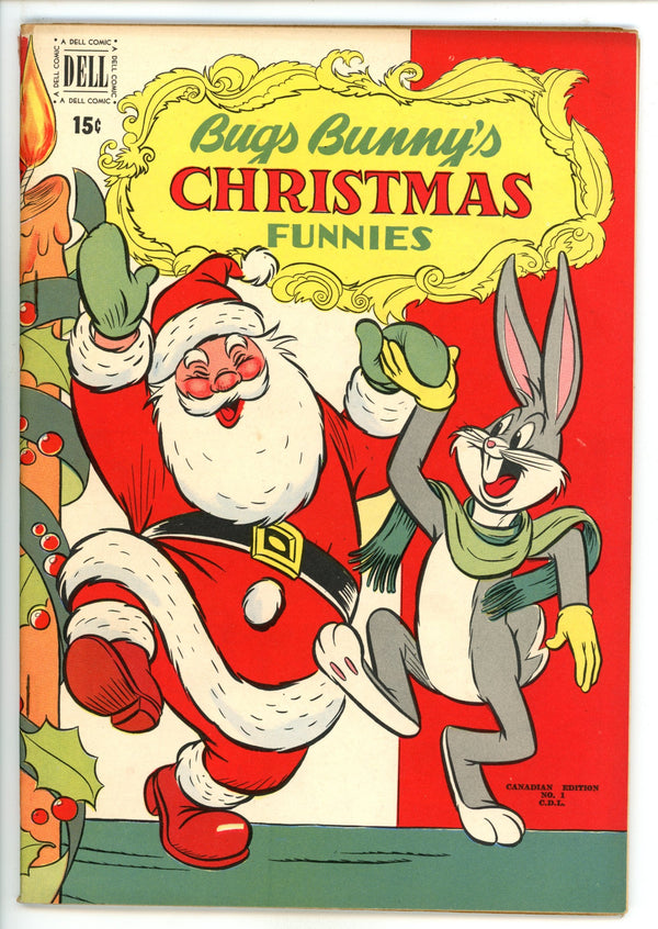 Bugs Bunny's Christmas Funnies 1 VF (8.0) (1950) Canadian Edition