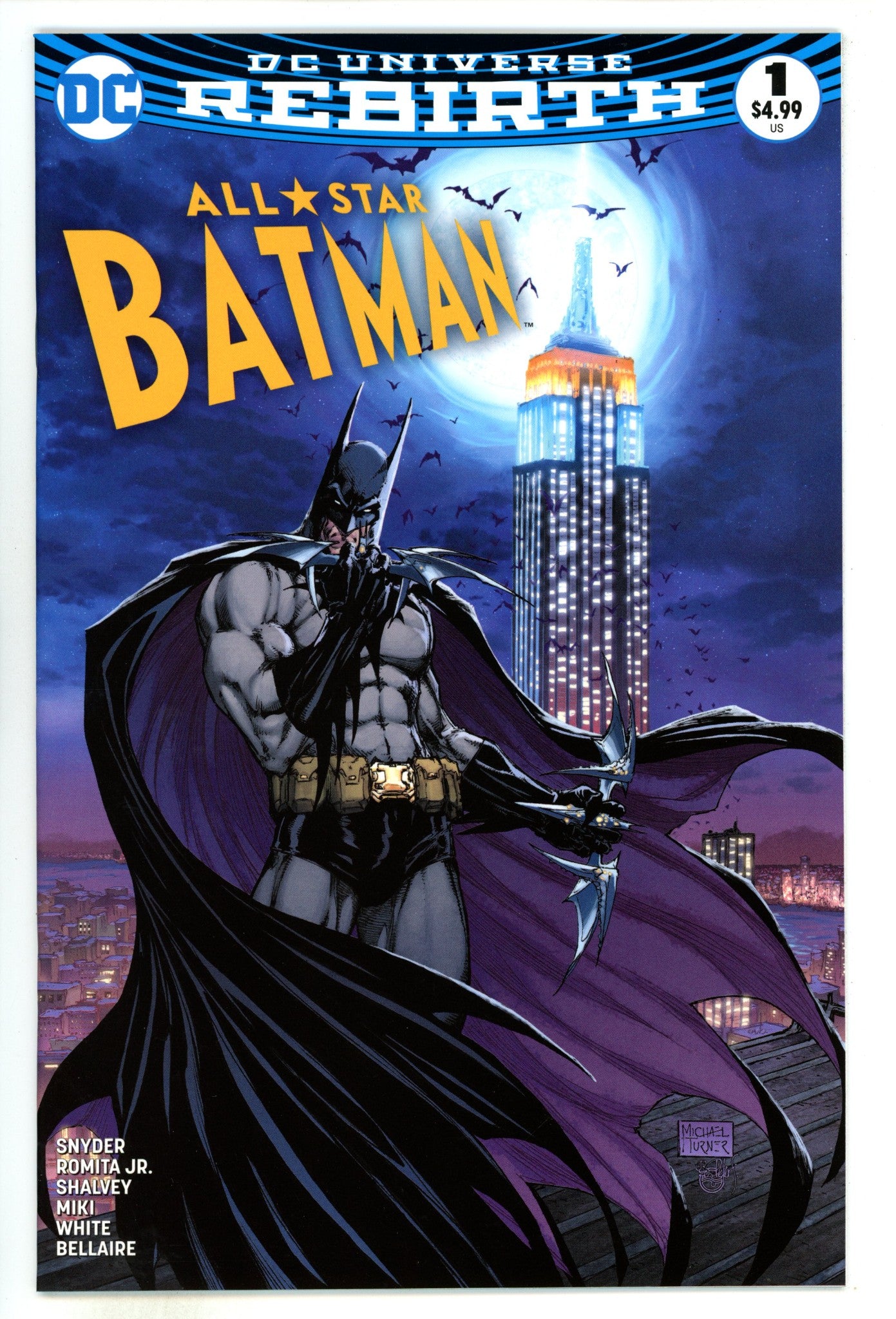 All Star Batman 1 NM- (9.2) (2016) Turner Exclusive Variant 