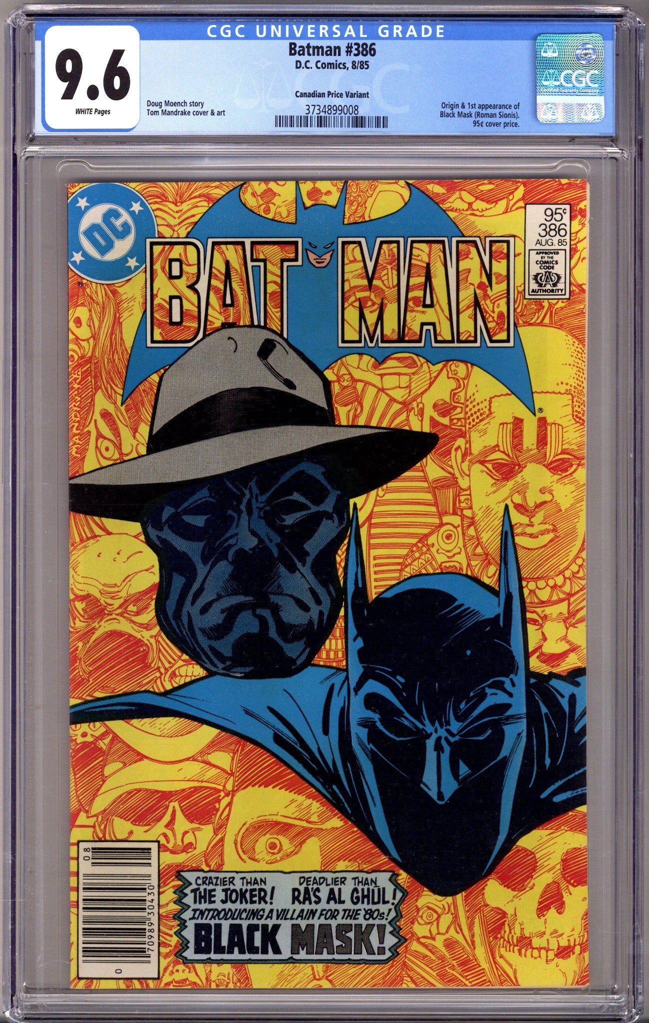 Batman Vol 1 386 CGC 9.6 (NM+) (1985) Canadian Price Variant