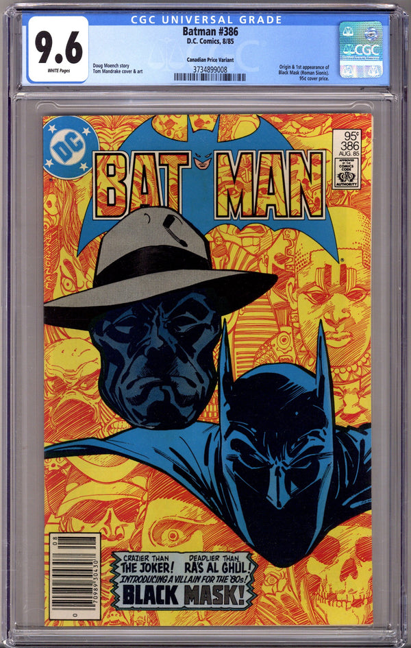 Batman Vol 1 386 CGC 9.6 (NM+) (1985) Canadian Price Variant