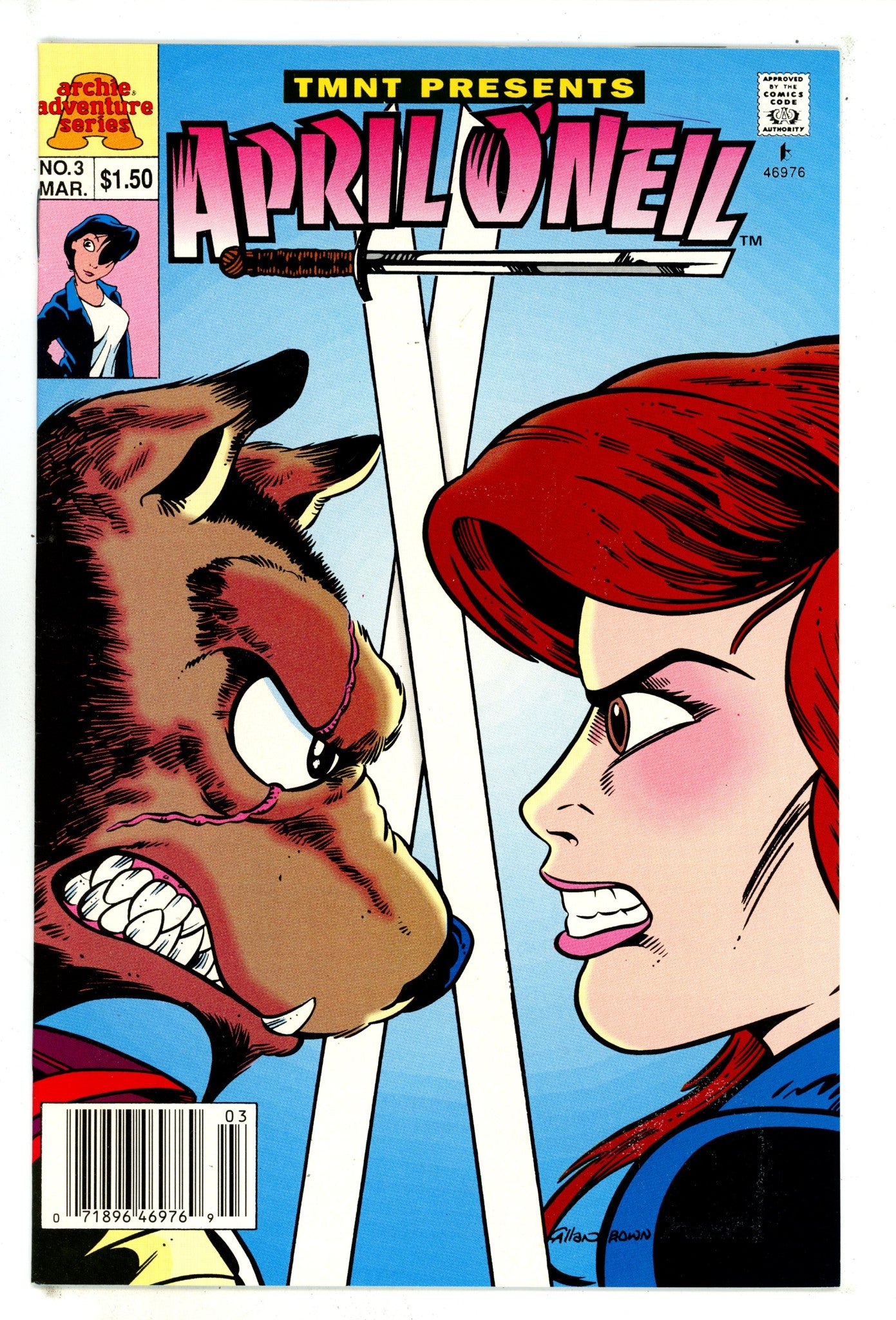 Teenage Mutant Ninja Turtles Presents: April O'Neil 3 VF+ (8.5) (1993) Canadian Price Variant 