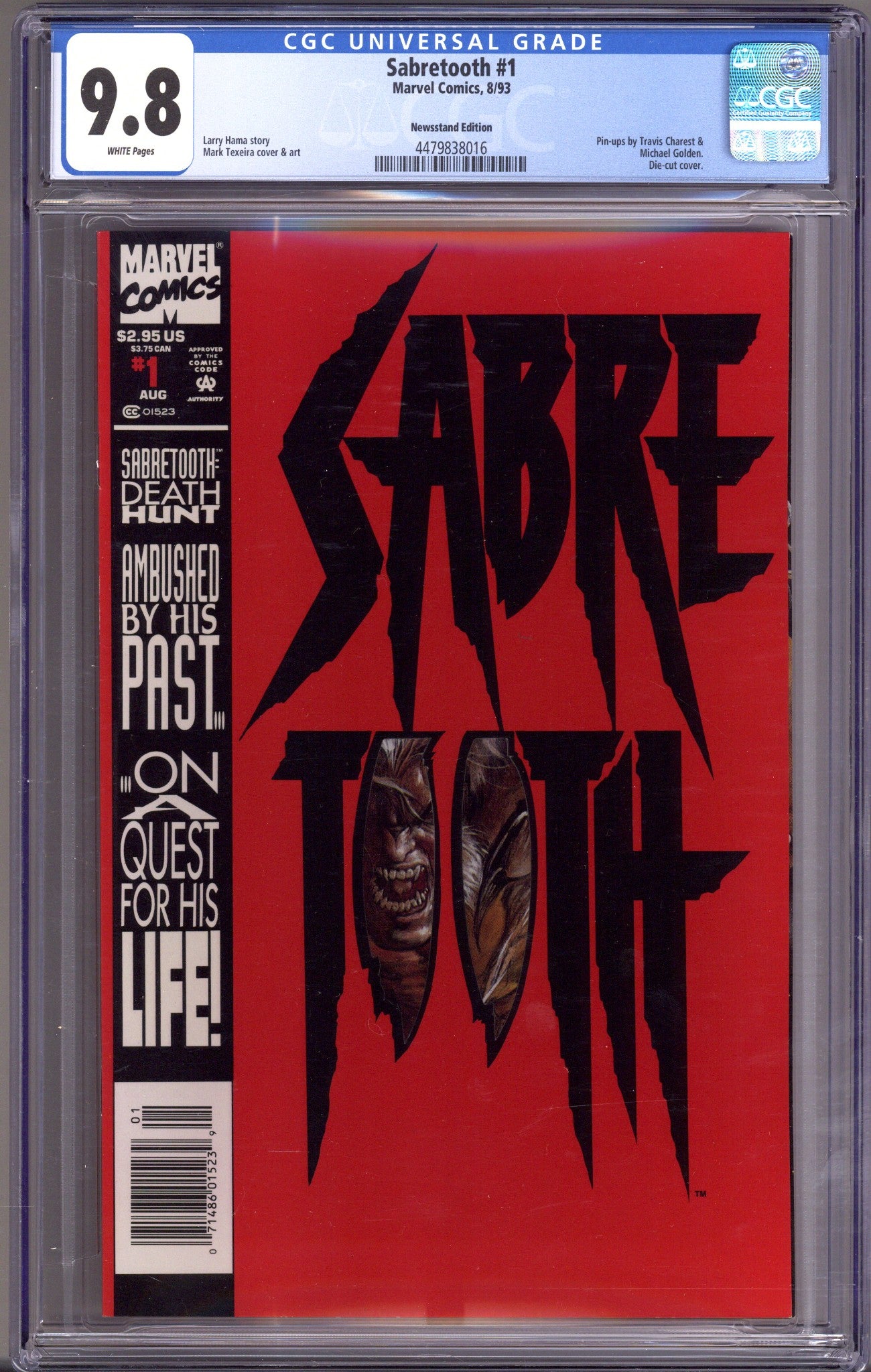 Sabretooth Vol 1 1 CGC 9.8 (NM/M) (1993) Newsstand 