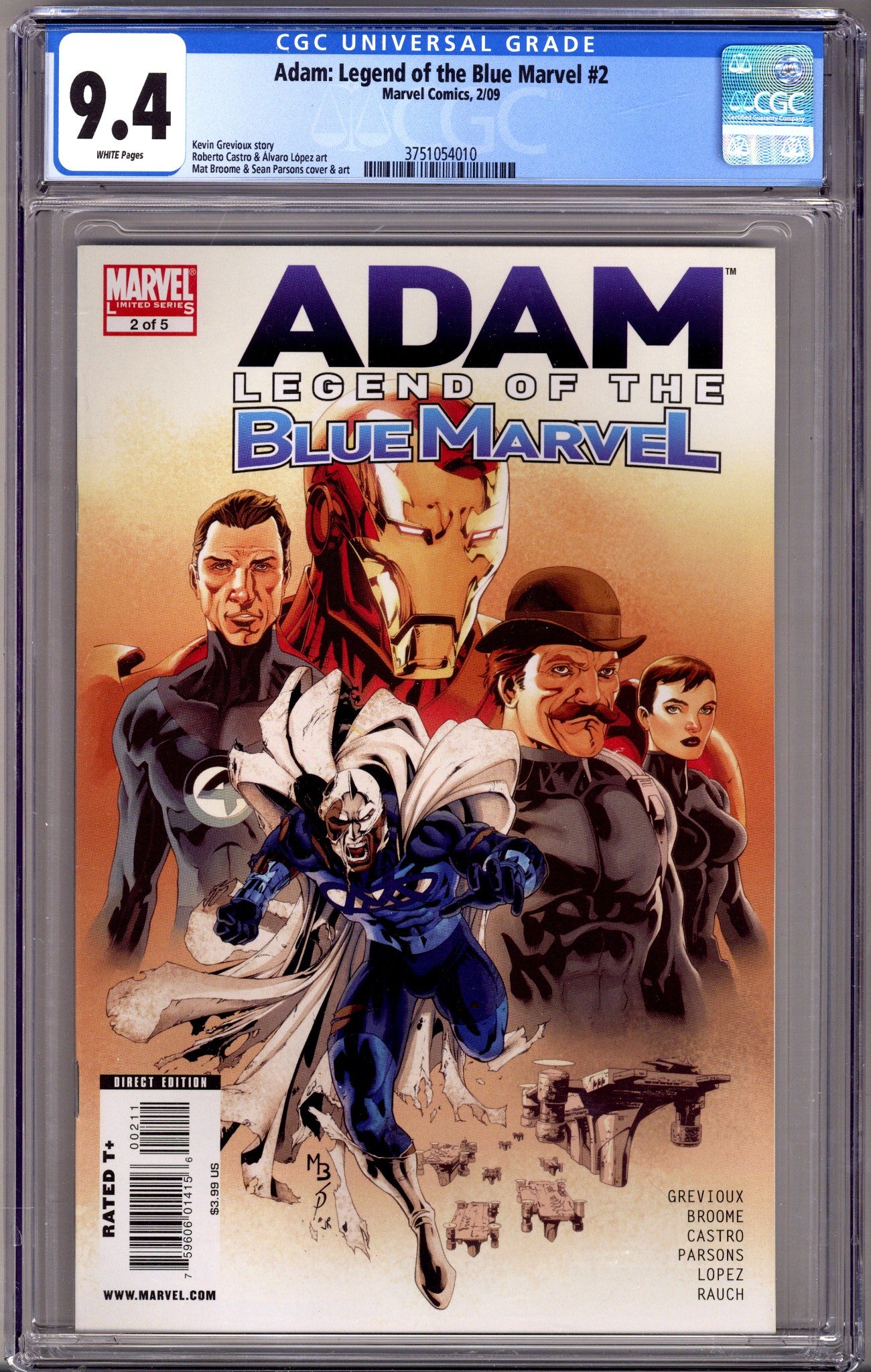Adam: Legend of the Blue Marvel 2 CGC 9.4 (NM) (2009) 