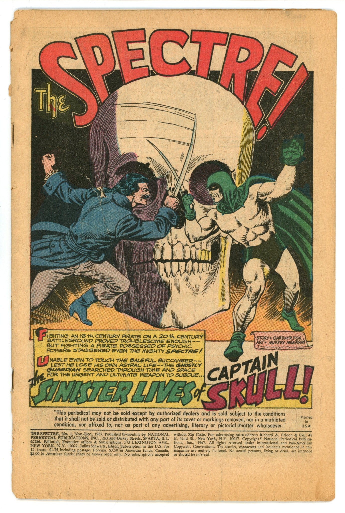 The Spectre Vol 1 1 Coverless (1967) 