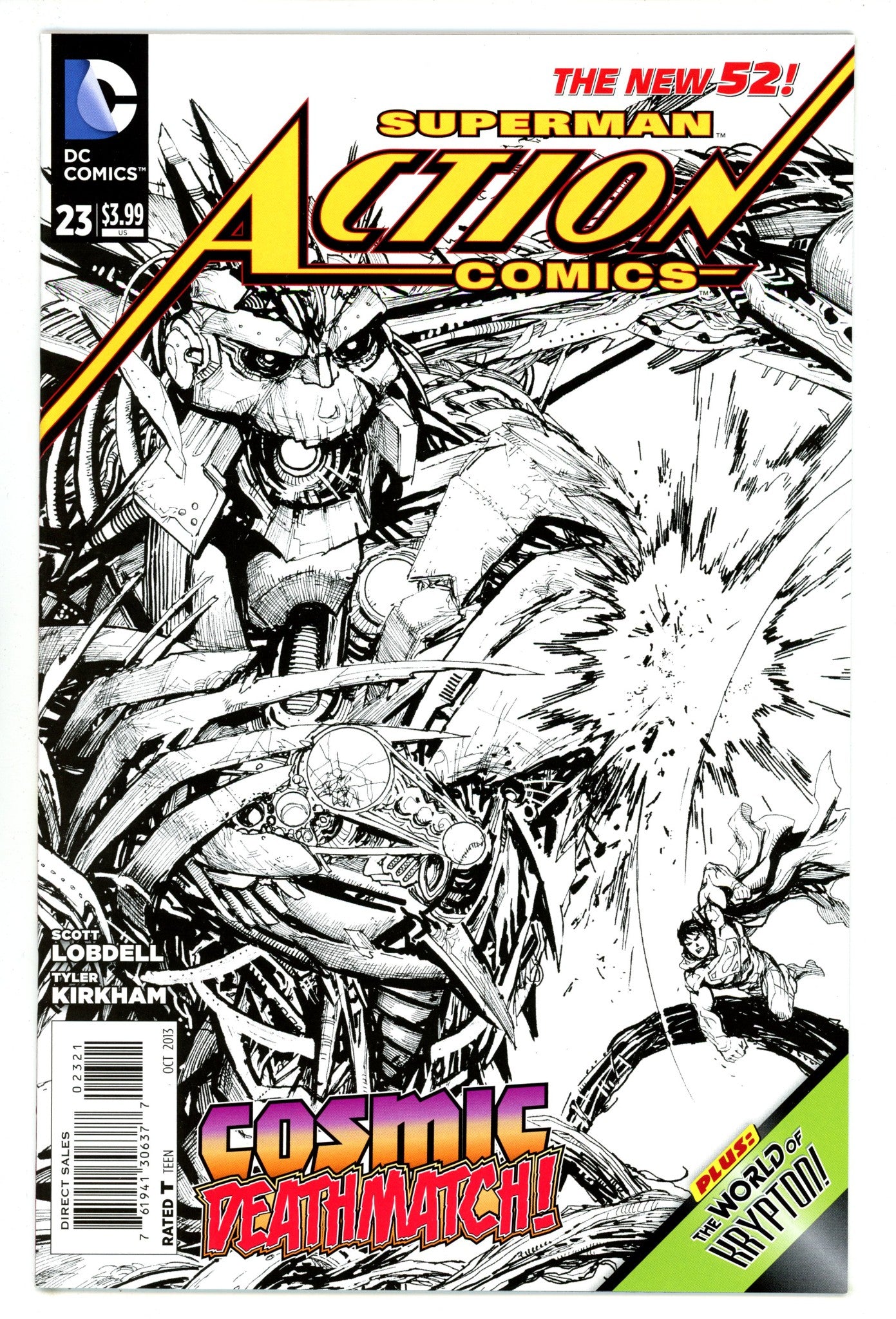Action Comics Vol 2 23 High Grade (2013) Kirkham B&W Sketch Incentive Variant 