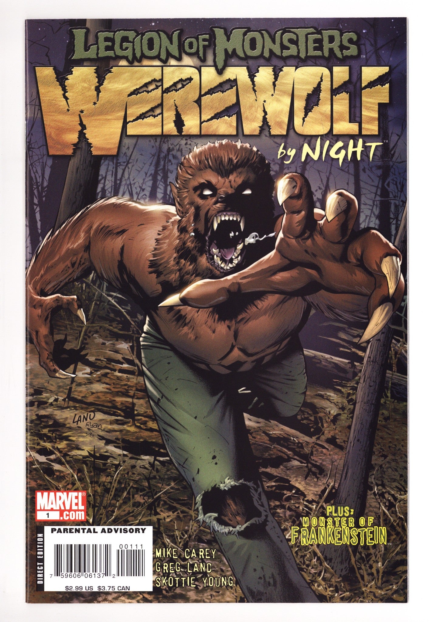 Legion of Monsters: Werewolf by Night 1 NM- (9.2) (2007) 