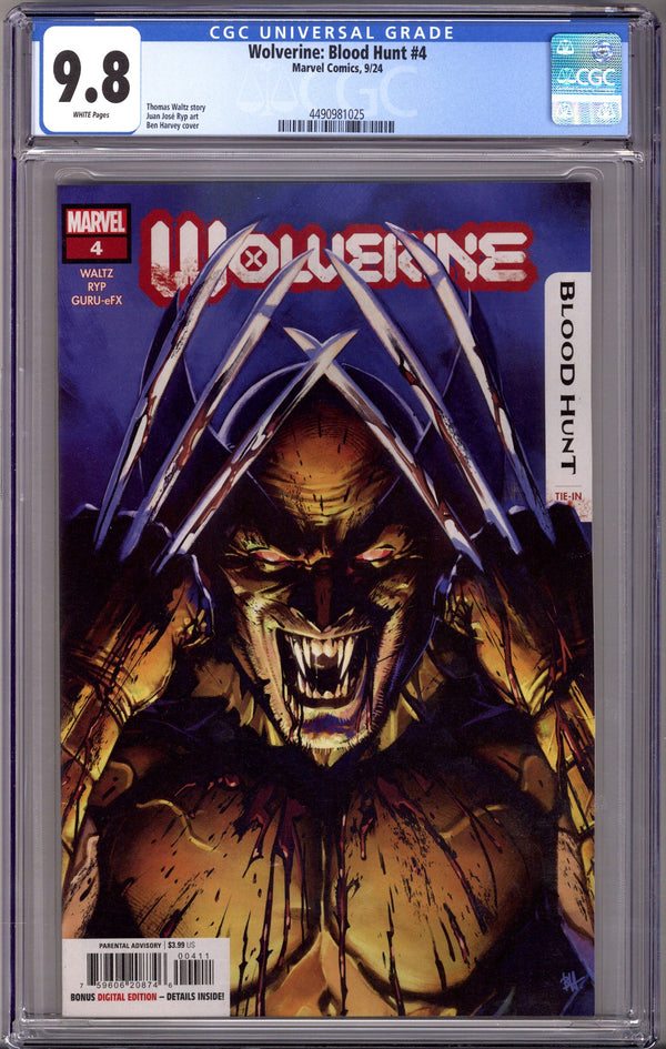 Wolverine: Blood Hunt 4 CGC 9.8 (NM/M) (2024)