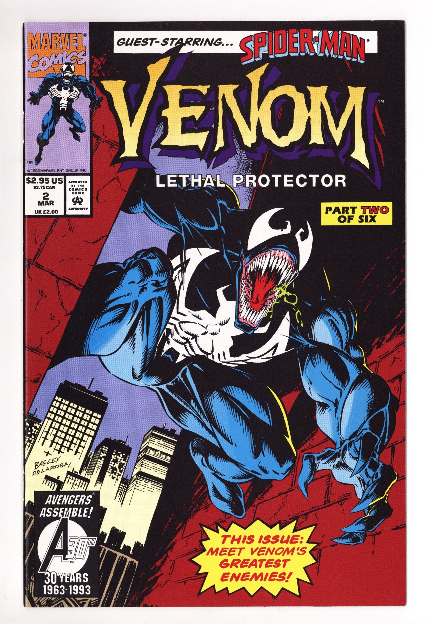 Venom: Lethal Protector Vol 1 2  VF (8.0)   (1993)        