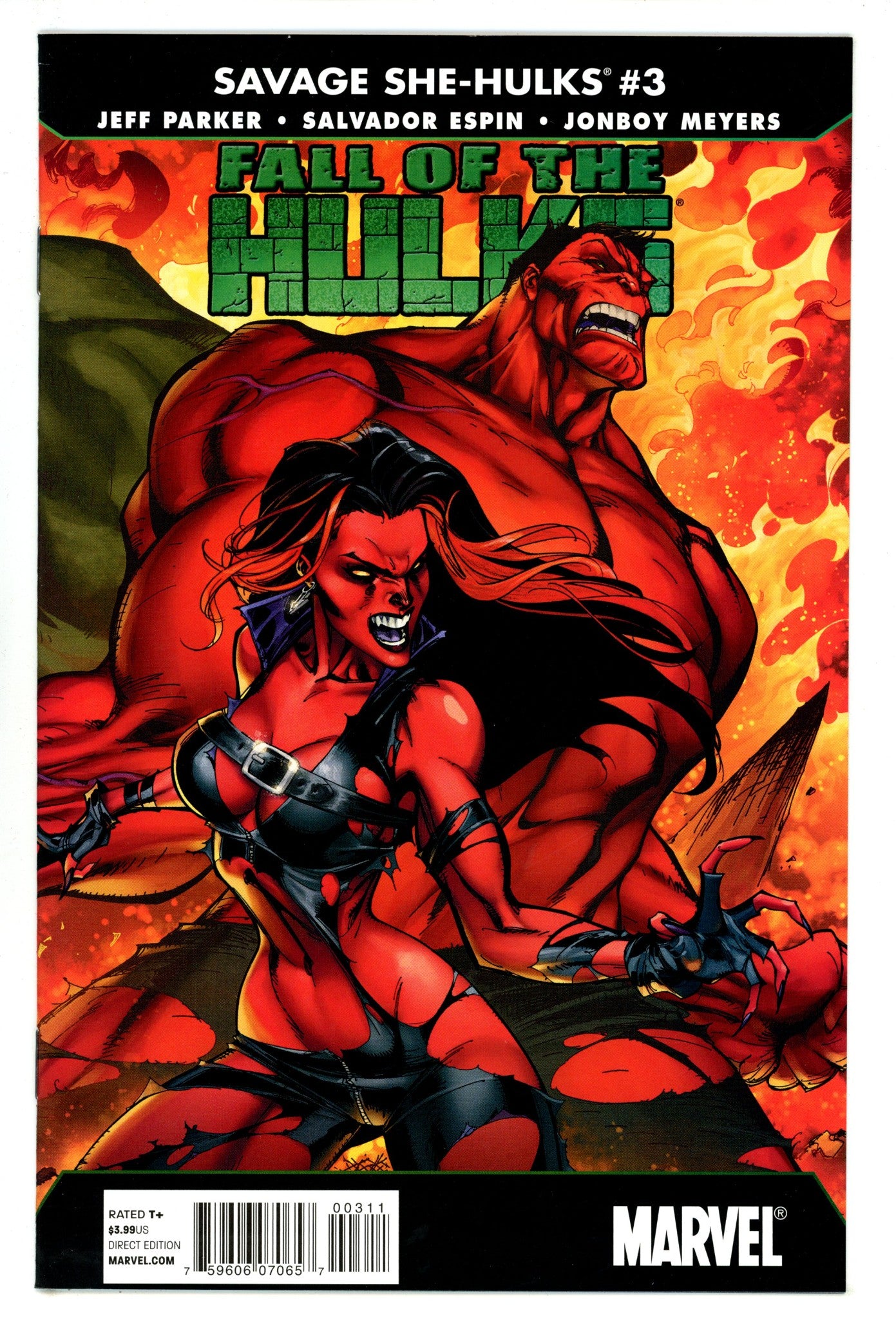 Fall of the Hulks: The Savage She-Hulks 3 NM- (9.2) (2010) 