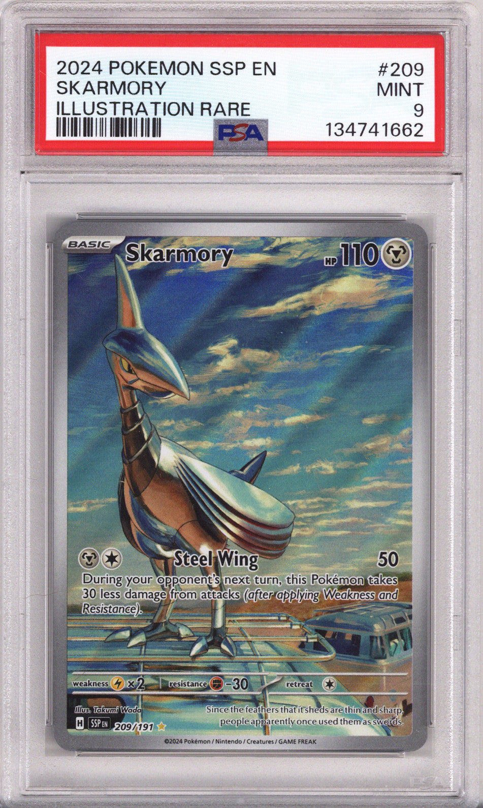 Pokemon Surging Sparks Skarmory Illustration Rare PSA Mint 9 (2024)