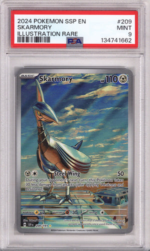 Pokemon Surging Sparks Skarmory Illustration Rare PSA Mint 9 (2024)