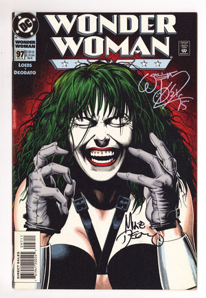 Wonder Woman Vol 2 97 VF (8.0) (1995) Signed x2 Cover Mike Deodato & William Messner-Loebs